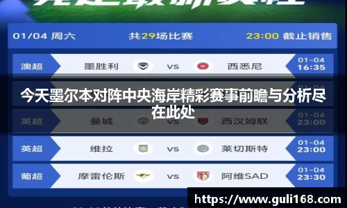 今天墨尔本对阵中央海岸精彩赛事前瞻与分析尽在此处